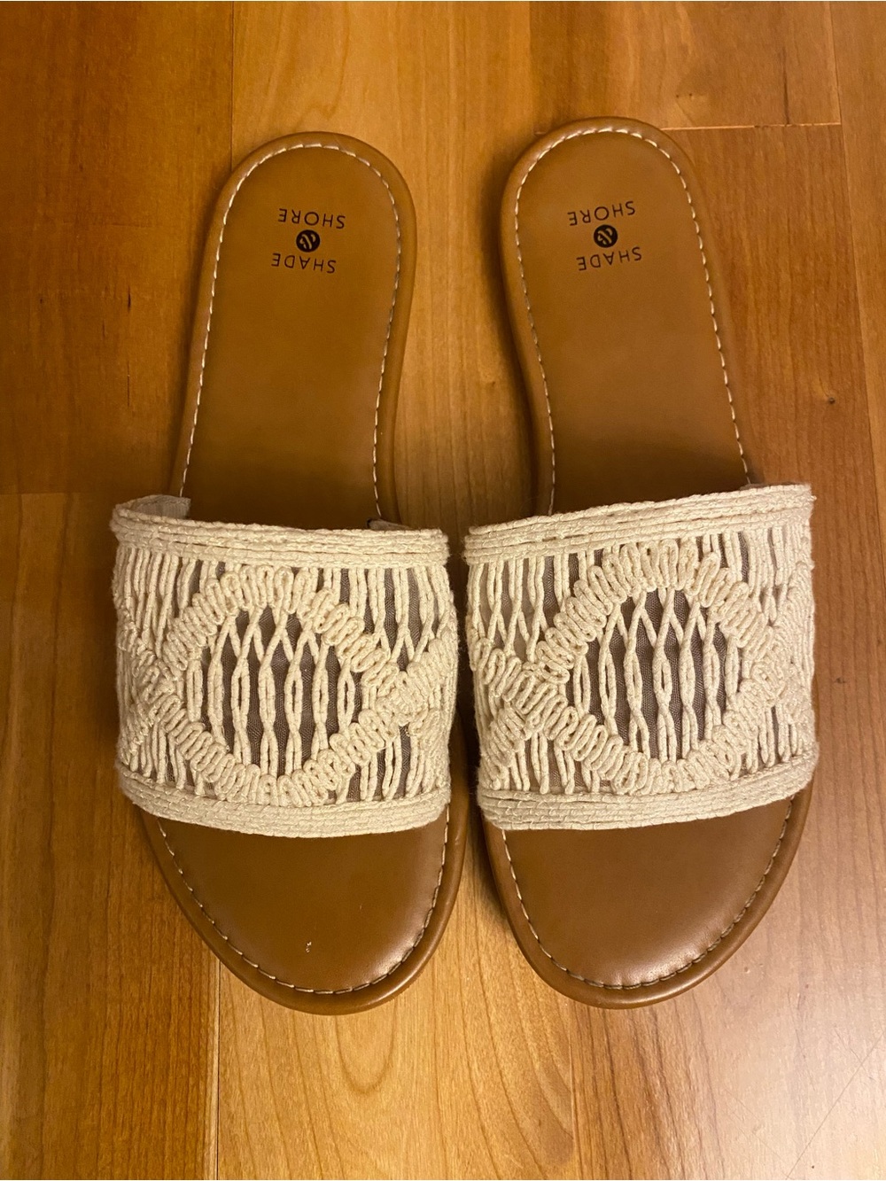 Shade & Shore Boho Macramé Slide Sandals